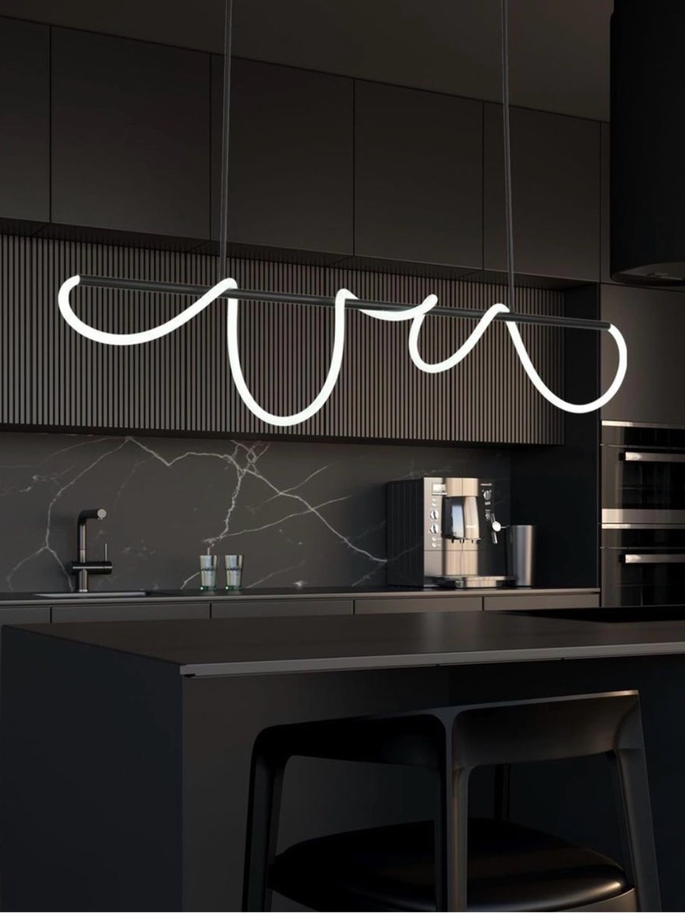 Modern Sculptural LED Pendant Light - White